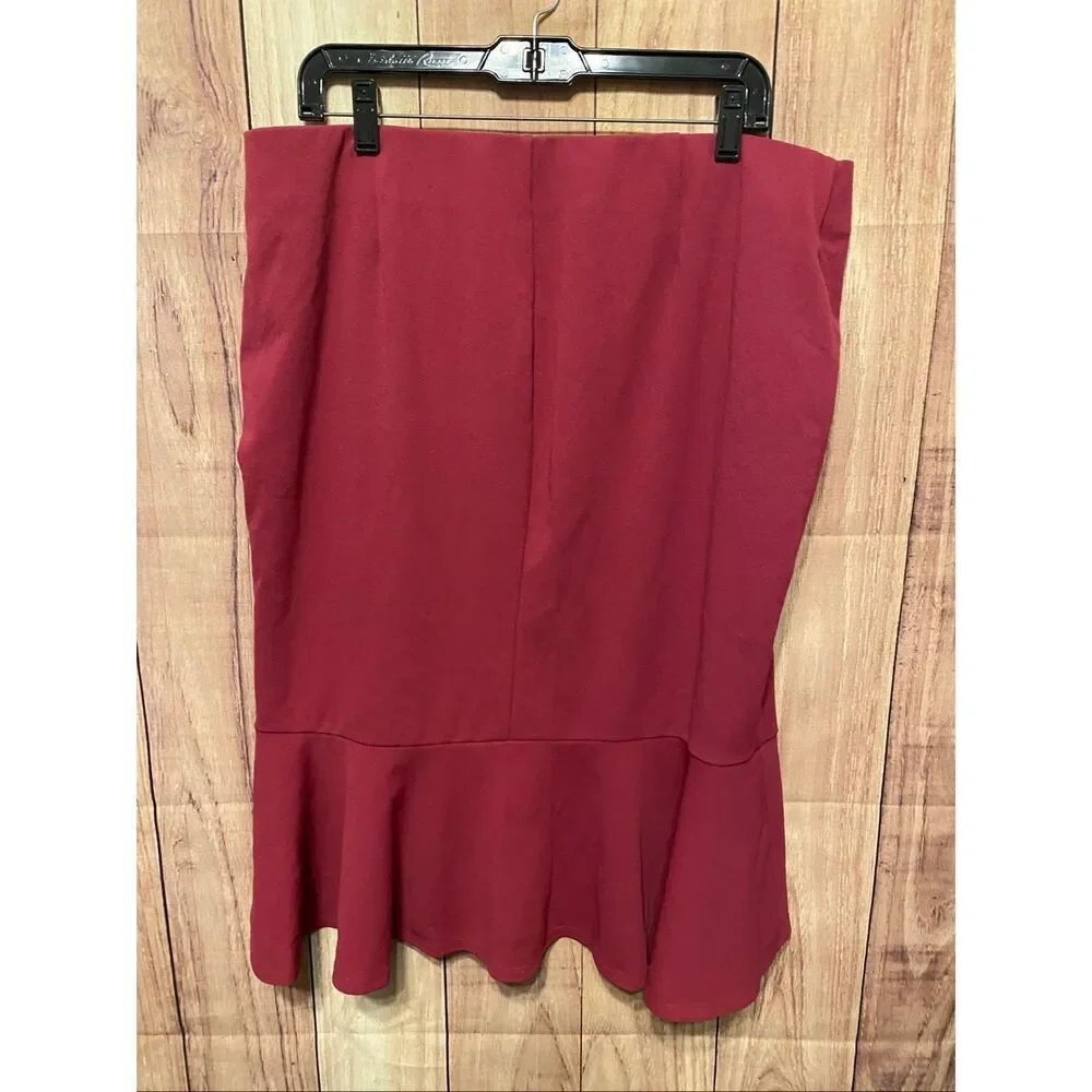 Ashley Stewart size 18 NWT skirt pink raspberry